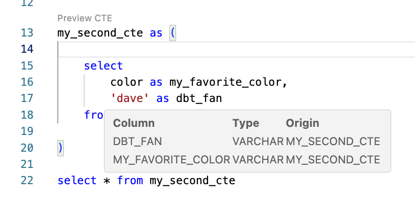 Sample column details Sample column details